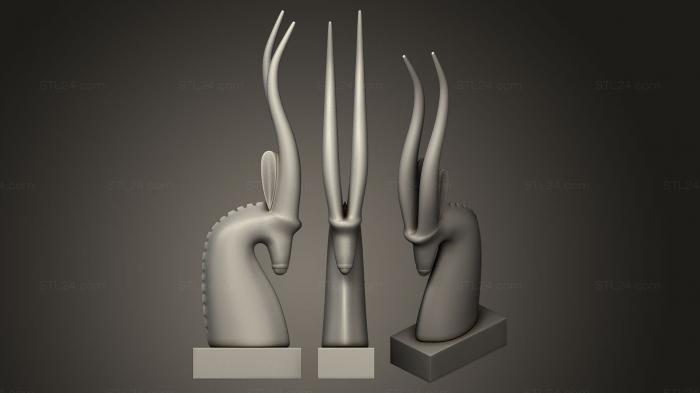 Animal figurines (Sculpture Antelope, STKJ_1441) 3D models for cnc